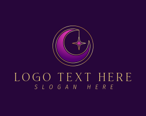 Astral - Crescent Moon Star logo design