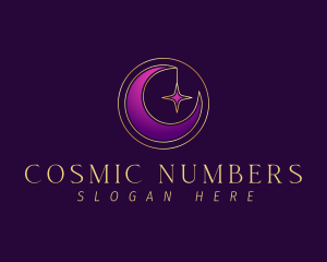 Numerology - Crescent Moon Star logo design