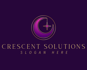 Crescent - Crescent Moon Star logo design