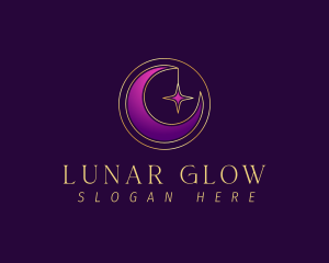 Moon - Crescent Moon Star logo design