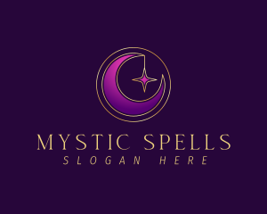 Witchcraft - Crescent Moon Star logo design