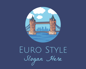 Europe - London Tower Bridge Landmark logo design
