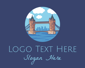 England - London Tower Bridge Landmark logo design