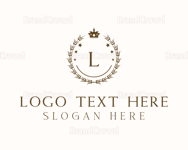 Elegant Crown Wreath Logo