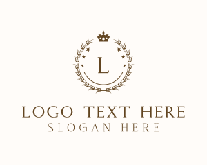 Brown - Elegant Crown Wreath logo design