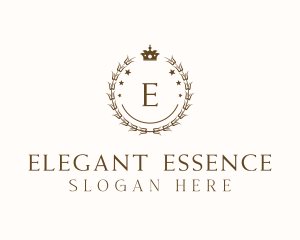 Elegant Crown Wreath logo design