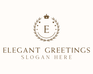 Elegant Crown Wreath logo design