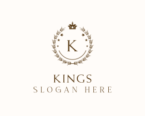 Elegant Crown Wreath logo design