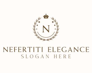 Elegant Crown Wreath logo design