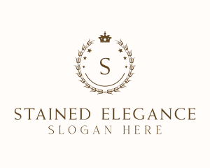 Elegant Crown Wreath logo design