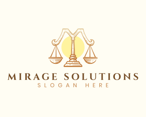 Legal Justice Letter M logo design