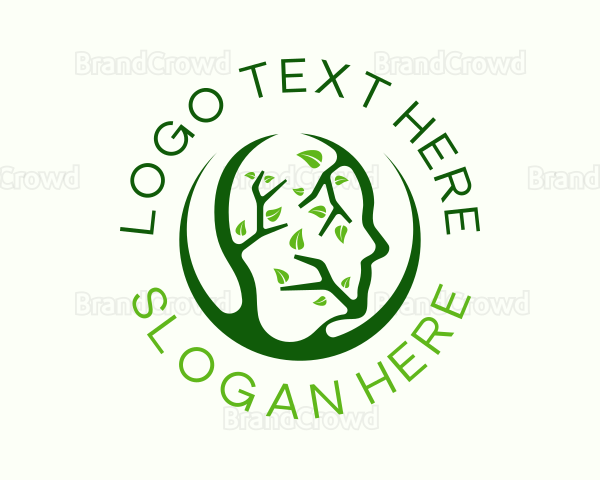 Green Human Leaf Wellness Logo