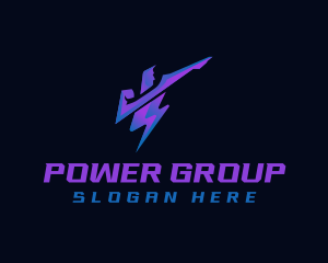 Man - Lightning Thunder Man logo design