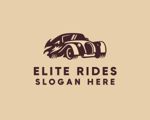 Retro Limousine Car logo design