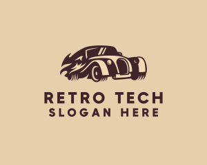 Retro Limousine Car logo design