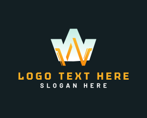 Letter Be - Digital Tech Letter W logo design