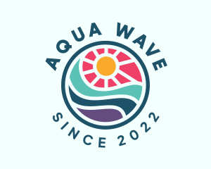 Wave Summer Beach  logo design