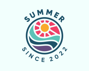 Wave Summer Beach  logo design