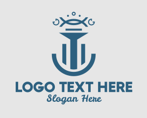 Symbol - Abstract Blue Pillar Symbols logo design