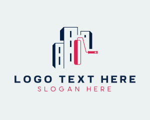 Renovation - Building Paint Roller logo design