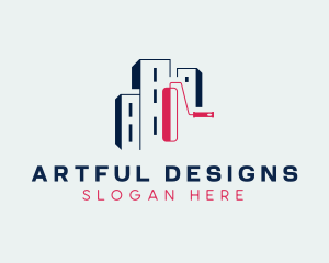 Building Paint Roller logo design