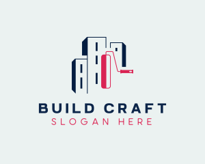 Building Paint Roller logo design