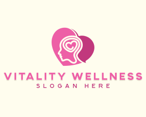 Mental Wellness Psychology Heart logo design