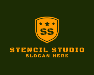 Army Military Shield Star logo design