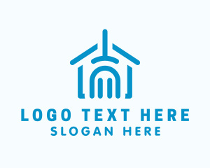 House Sitter - Blue Broom House logo design