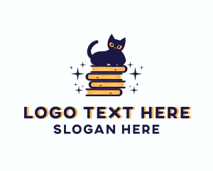 School - Pet Cat Books logo design