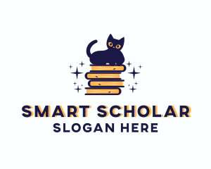 Teacher - Pet Cat Books logo design