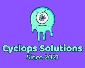 Cyclops - Eyeball Slime Monster logo design