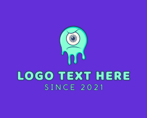 Video Game - Eyeball Slime Monster logo design