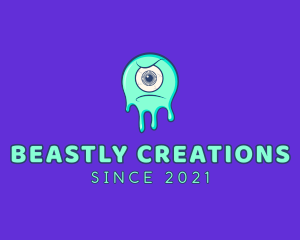 Eyeball Slime Monster  logo design