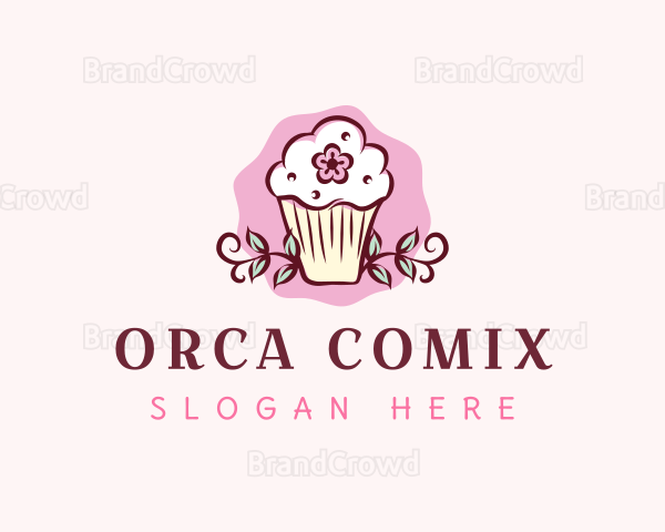 Flower Muffin Cupcake Logo
