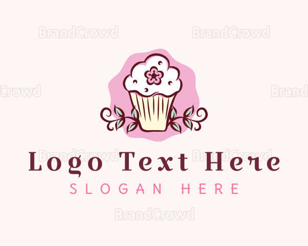 Flower Muffin Cupcake Logo