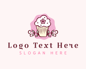 Food - Flower Muffin Cupcake logo design