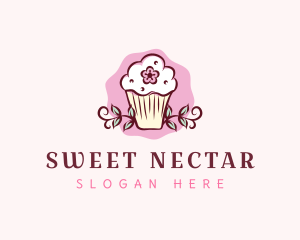 Flower Muffin Cupcake logo design