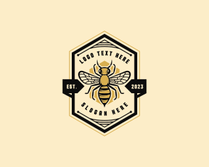 Bee - Bee Hexagon Beehive logo design