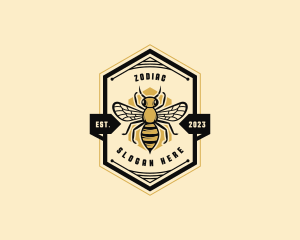 Bee Hexagon Beehive Logo