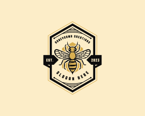 Beeswax - Bee Hexagon Beehive logo design