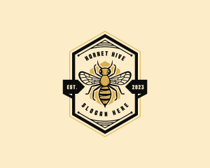 Bee Hexagon Beehive logo design