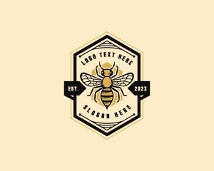 Hive - Bee Hexagon Beehive logo design