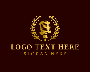 Microphone - Luxury Podcast Microphone logo design