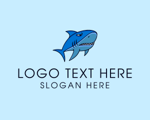 Surfing - Shark Sea Creature logo design