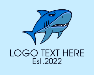Angry Shark Sea Creature Logo