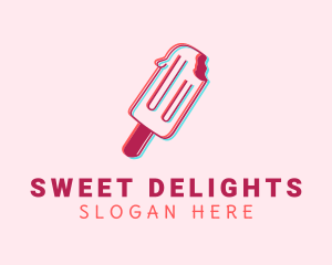 Cold Popsicle Anaglyph logo design