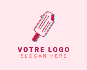 Ice Pop - Cold Popsicle Anaglyph logo design