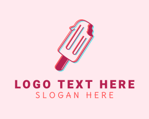 Ice Cream - Cold Popsicle Anaglyph logo design