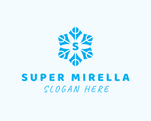 Blue - Winter Snowflake Decoration logo design